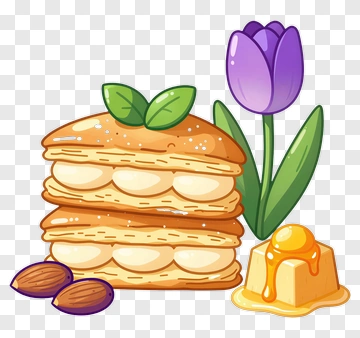 Pancake With Flower And Honey PNG