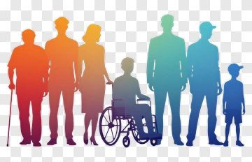 Family Silhouette With Wheelchair PNG