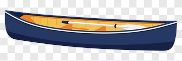 Blue Canoe With Orange Interior PNG