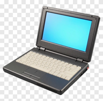 Black Laptop With Blue Screen PNG