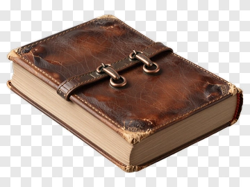 Vintage Leather Journal With Metal Clasp PNG