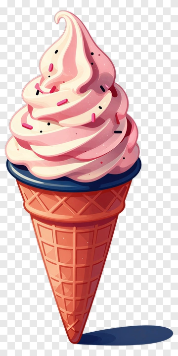 Pink Ice Cream Cone With Sprinkles PNG