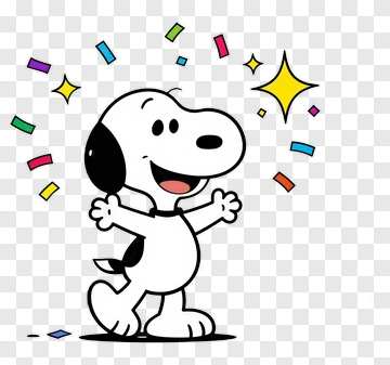 Snoopy Celebrating With Confetti PNG