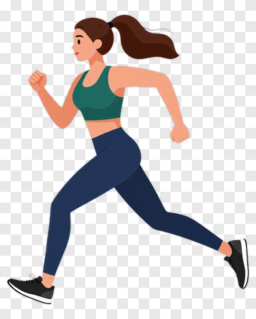 Woman Running For Fitness PNG