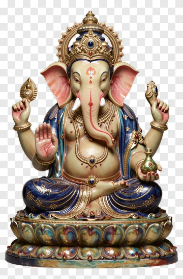 Ganesha Statue With Ornate Details PNG