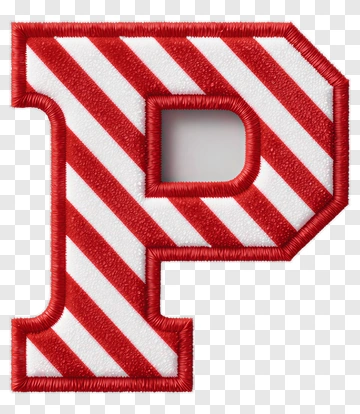 Red And White Striped Letter P Patch PNG