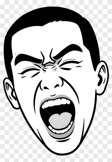 Cartoon Face Yelling PNG