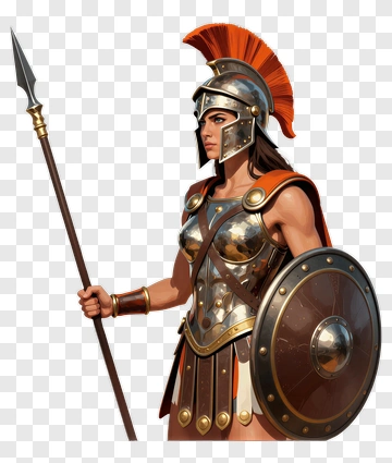 Female Warrior In Armor PNG