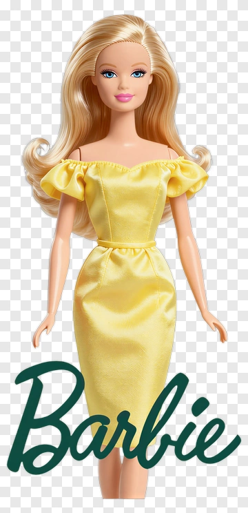Barbie Doll In Yellow Dress PNG