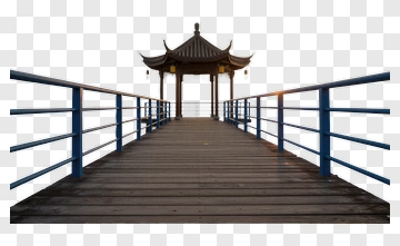 Chinese Pavilion At Sunset On Wooden Pier PNG