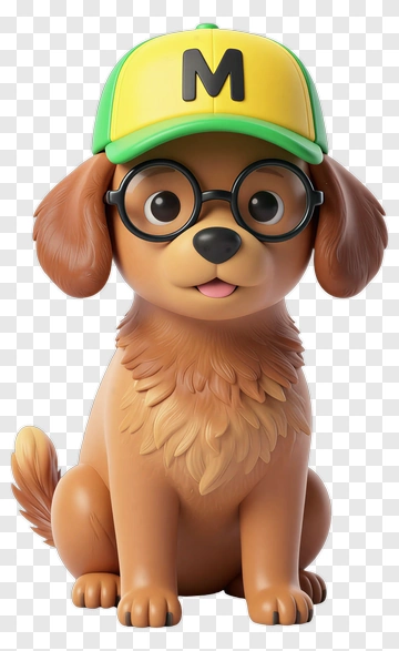 Dog With Glasses And Cap PNG
