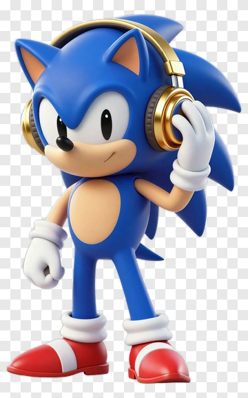 Sonic The Hedgehog With Headphones PNG