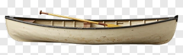 Vintage Canoe With Oar PNG
