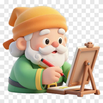 Artist Drawing With Paintbrush PNG