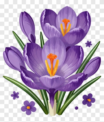 Purple Crocus Blooms In Spring PNG