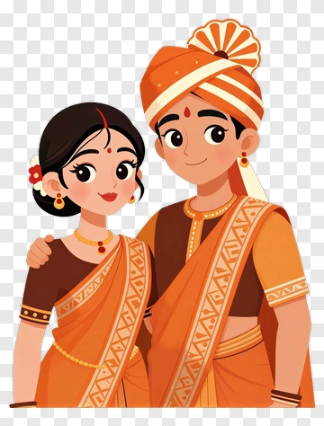Indian Couple In Traditional Wedding Attire PNG