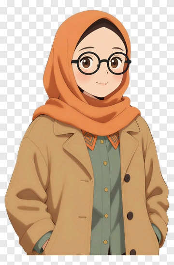 Anime Girl Wearing Hijab And Glasses PNG