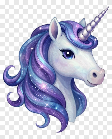 Whimsical Unicorn With Galaxy Mane PNG