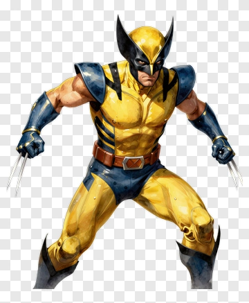 Wolverine In Yellow And Blue Suit PNG