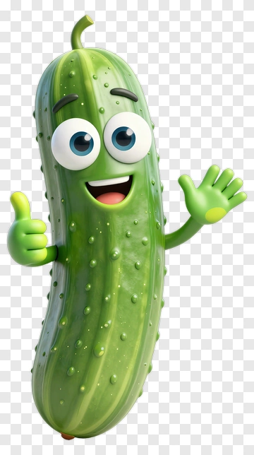 Happy Cartoon Pickle Character PNG