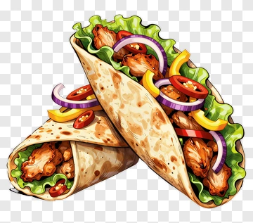 Delicious Burrito With Fresh Toppings PNG