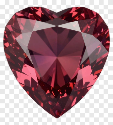 Heart-Shaped Ruby Gemstone PNG