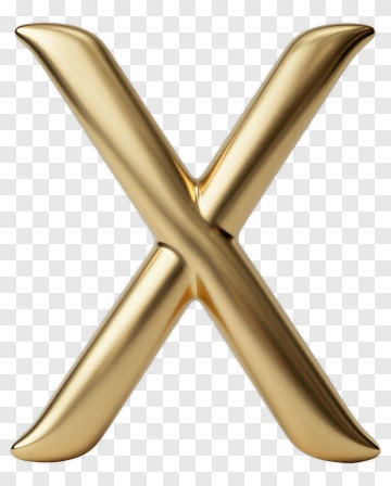 Golden Letter X PNG