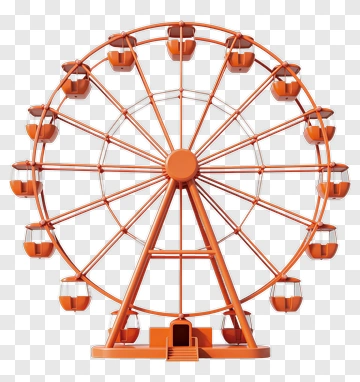 Orange Ferris Wheel PNG