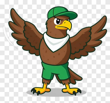 Cartoon Eagle In Sports Gear PNG