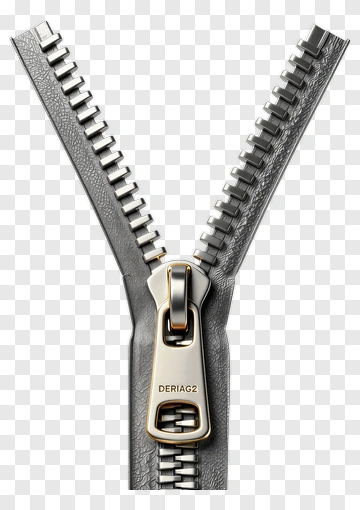 Close-up Of A Silver Zipper With Pull Tab PNG