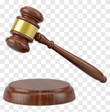 Wooden Gavel With Golden Band PNG