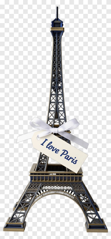 Eiffel Tower With I Love Paris Tag PNG