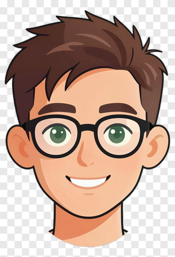 Cartoon Boy With Glasses PNG