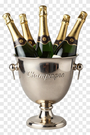 Champagne Bottles In Ice Bucket PNG