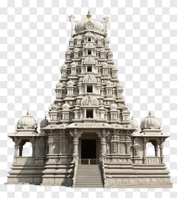 Grand White Temple With Ornate Carvings PNG