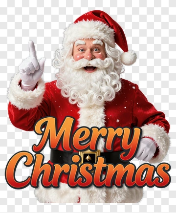 Santa Claus Waving Merry Christmas PNG
