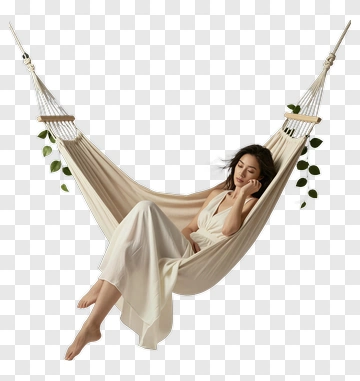Woman Relaxing In Hammock PNG