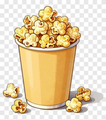 Golden Popcorn In A Cup PNG