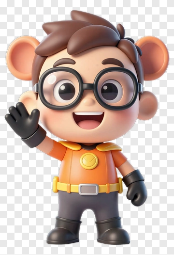 Monkey Character In Superhero Costume PNG