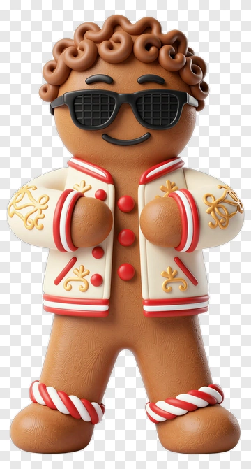 Gingerbread Man In Sunglasses PNG