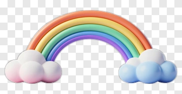 Rainbow With Clouds PNG