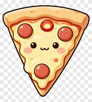 Kawaii Pizza Slice With Pepperoni PNG