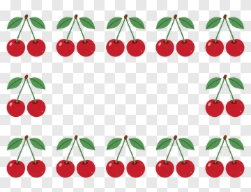 Red Cherries With Green Leaves PNG