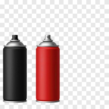 Black And Red Spray Cans Facing Each Other PNG
