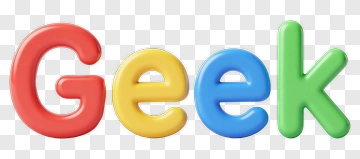 Colorful 3D Letters Geek PNG