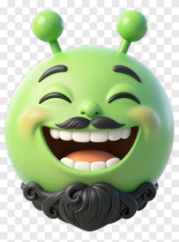 Green Alien With Beard And Mustache PNG