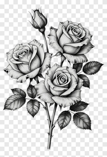 Hand Drawn Rose Bouquet PNG