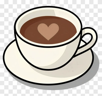 Coffee Cup With Heart Design PNG