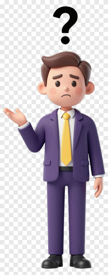 Confused Businessman With Question Mark PNG