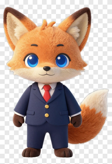 Cute Fox In Business Suit PNG